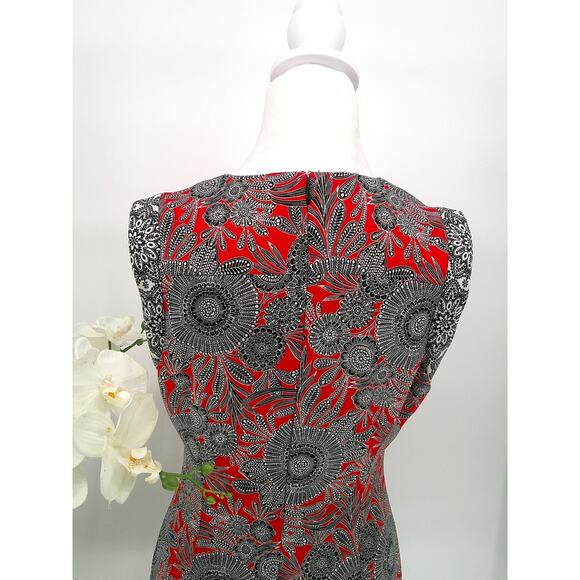 Liz Claiborne Floral Print Sleeveless Office Career A-Line Midi Dress Size 6 - Picture 6 of 10